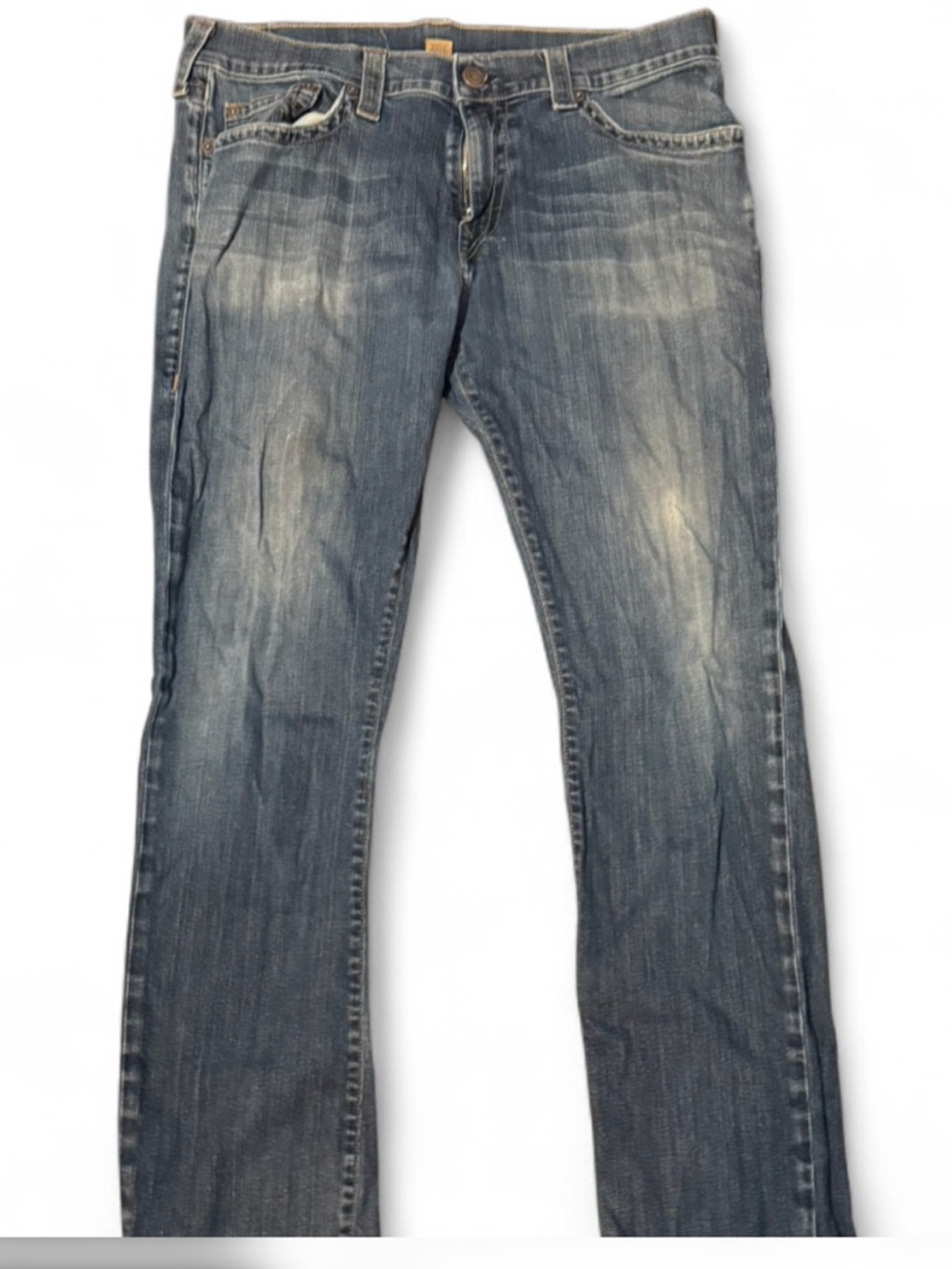 True Religion Men’s Faded Blue Straight-Leg Jeans